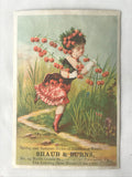 Victorian Trade Card Lancaster PA Shaub & Burns Shoes Girl w/ Cherries Queen St - Cabin Fever Purveyors