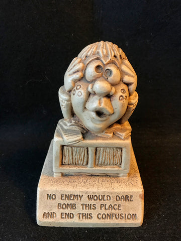 Vtg Paula Statue Sillisculpt No Enemy Would Bomb This Confusion 1973 - Cabin Fever Purveyors