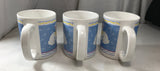 Easter Mugs Set of 3 Pastels Bunny Tulip Eggs Blue White Made in China - Cabin Fever Purveyors