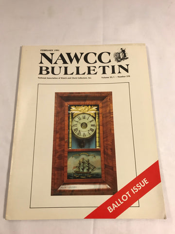 NAWCC Bulletin #270 February 1991 Necrology Atmos Clock Noble Jerome V 33 - Cabin Fever Purveyors