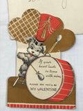 Vintage Die Cut GB Valentine Dog Playing Drum Made in USA #7054 D Marching Band - Cabin Fever Purveyors