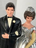 Vintage Wilton Chicago 43 Wedding Cake Topper Plastic Bride Groom Silver Rings - Cabin Fever Purveyors