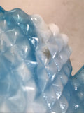 Vintage Blue White Slag Glass Creamer Diamond Cut 3 1/4" Kawanha ? - Cabin Fever Purveyors