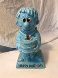 Vtg R & W Berries Statue Sillisculpt Happy Birthday Blue Goofy Man Cake Candle - Cabin Fever Purveyors