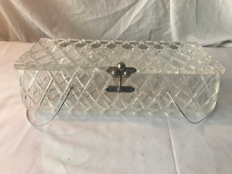 Vintage Clear Lucite Florida Handbag Made In Miami Carved Acrylic Repairs - Cabin Fever Purveyors