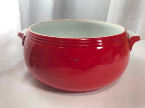 Hall's Superior Quality Kitchenware Chinese Red 2 Quart Casserole Handled - Cabin Fever Purveyors