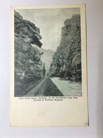 Clear Creek Canon Colorado & Southern Railway Postcard Unposted RPPC Far-Famed - Cabin Fever Purveyors