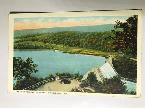 Cumberland MD Lake Gordon Water Supply Postcard Posted Falls WV 1924 Spillway - Cabin Fever Purveyors