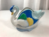 Made in Occupied Japan Swan Vintage Planter Figure Ceramic Bright Colored 3 3/4" - Cabin Fever Purveyors
