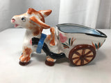 Made in Occupied Japan Large Donkey Pulling Cart 7" Long Hand Painted - Cabin Fever Purveyors