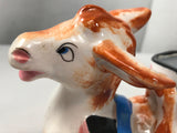 Made in Occupied Japan Large Donkey Pulling Cart 7" Long Hand Painted - Cabin Fever Purveyors