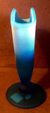 Fenton Blue Lagoon Fan Vase Hand Painted 9550 BP Robinson Sticker / Embossed